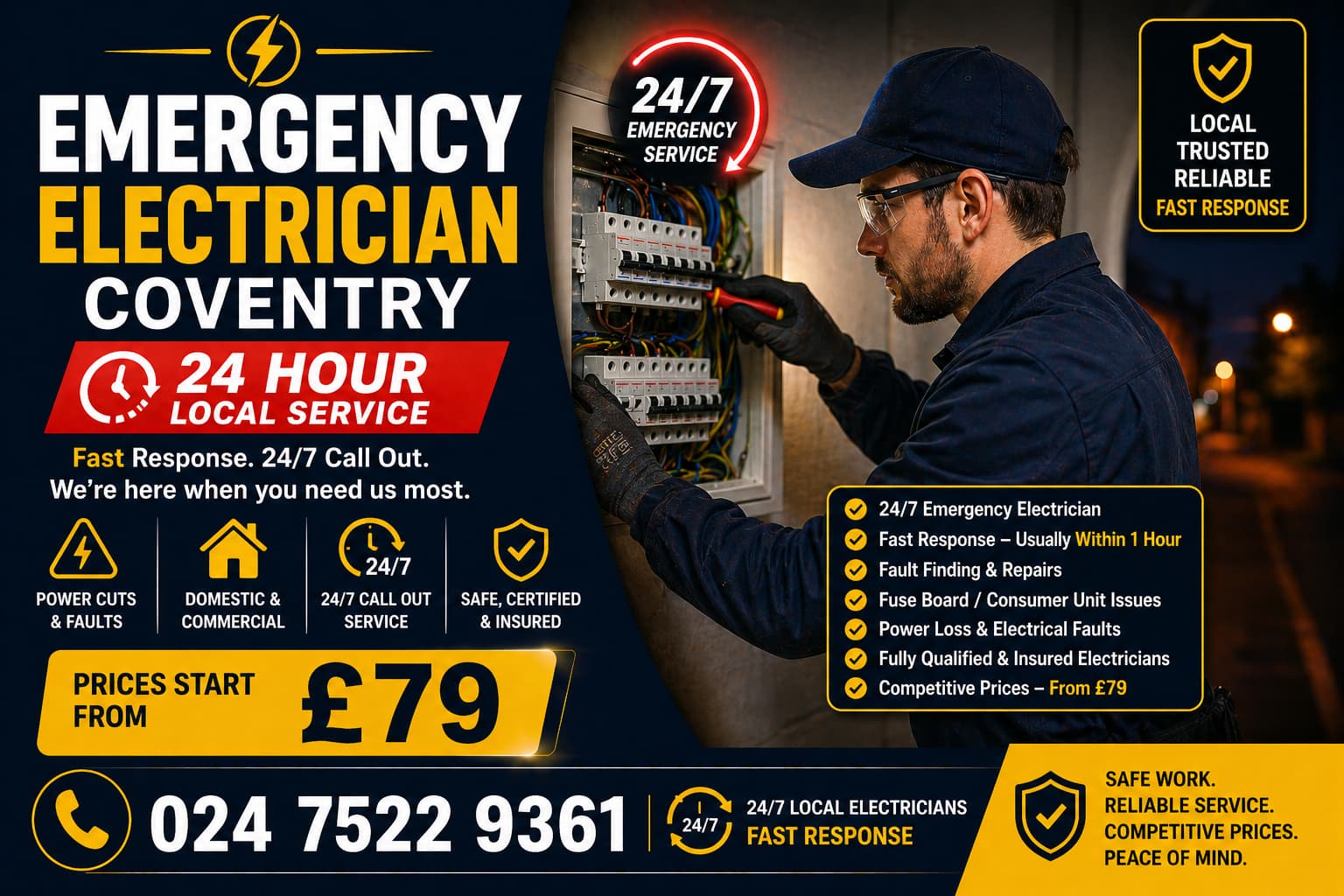 Emergency Electrician Coventry 24 Hour