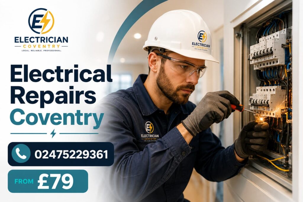 Professional electrician fixing a residential fuse box safely and efficiently
