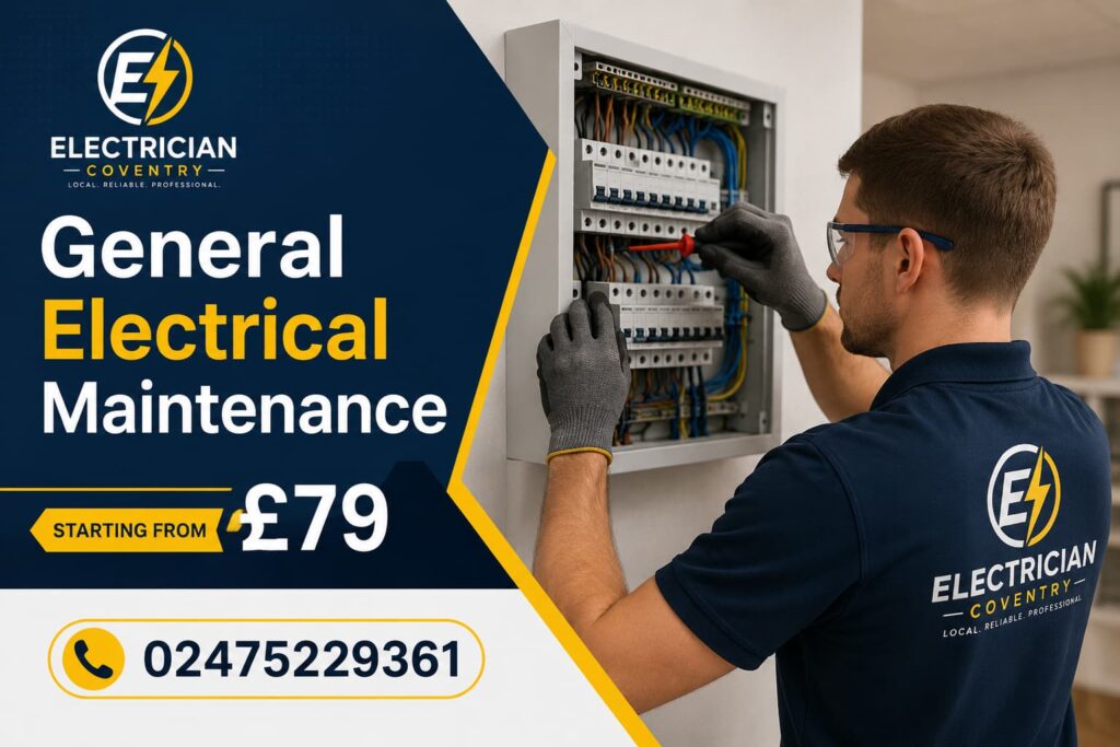 Professional electrician fixing an electrical panel in a modern property