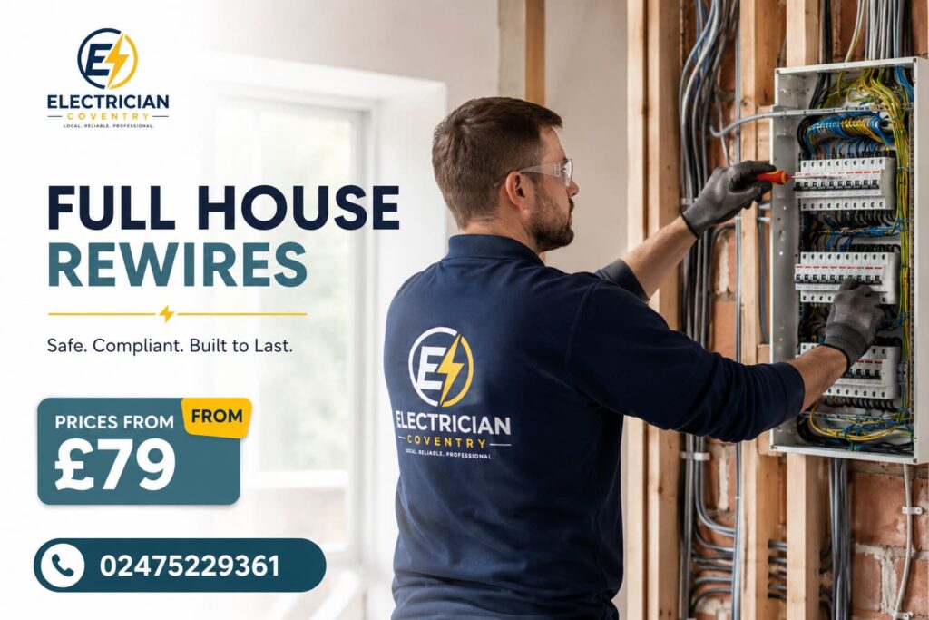 Professional electrician rewiring a modern home electrical system safely and efficiently