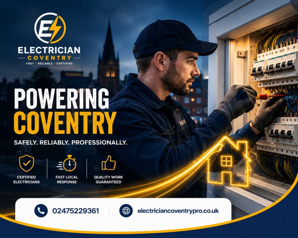 Choose a trusted Electrician Radford Coventry for professional installations, fault finding, repairs, and maintenance.