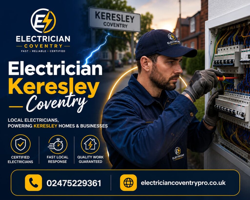 Electrician Keresley providing reliable, fully certified electrical services for homes and businesses with a strong focus on safety and quality.